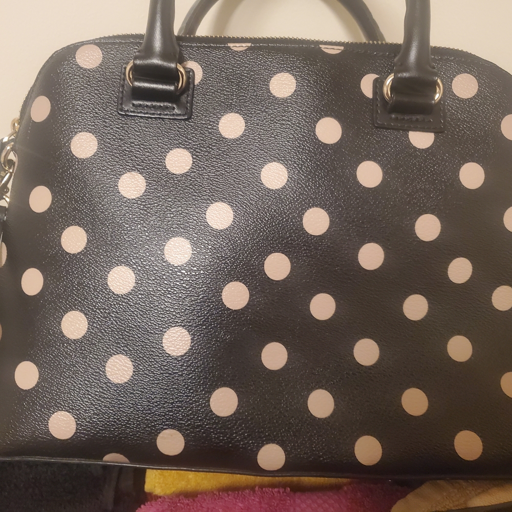 Kate Spade Black and Cream Polka Dot Satchel